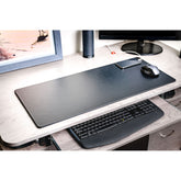 Classic Black Leather Keyboard/Mouse Desk Pad, 30 x 12.5